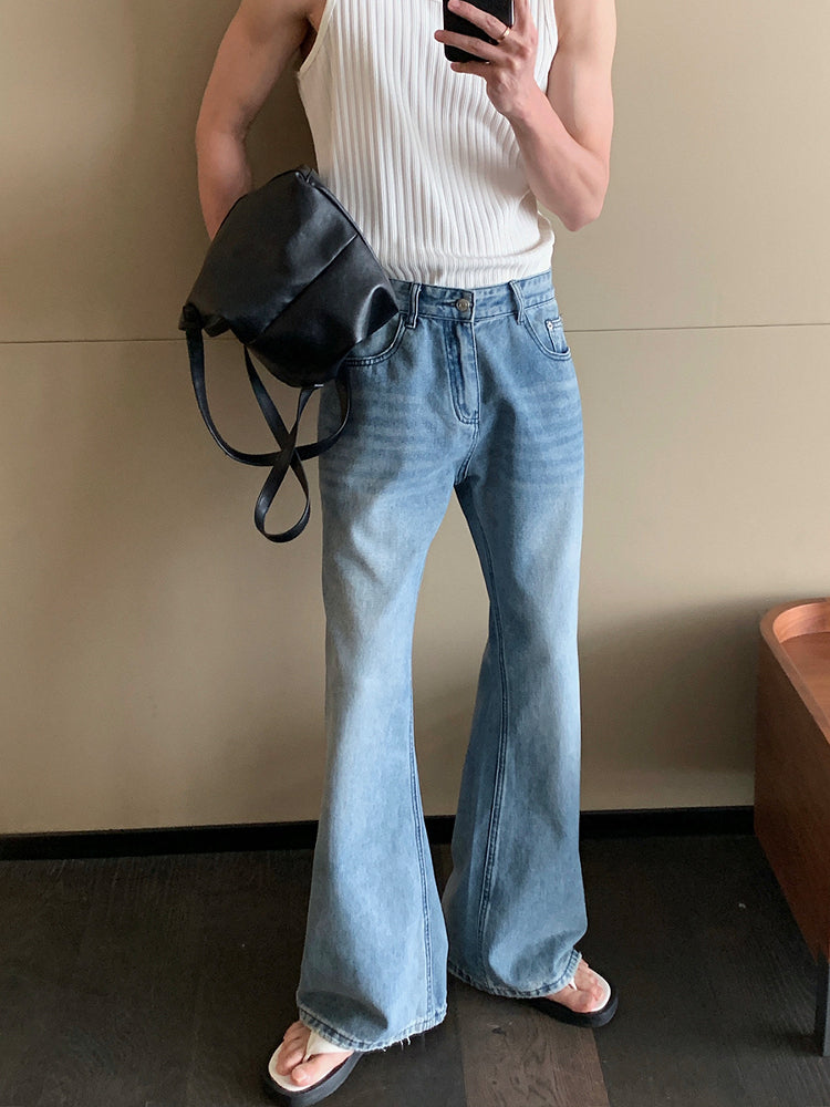 Wide-Leg Flared Jeans