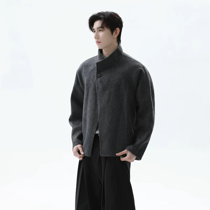 Reversible Lapel Wool Short Coat