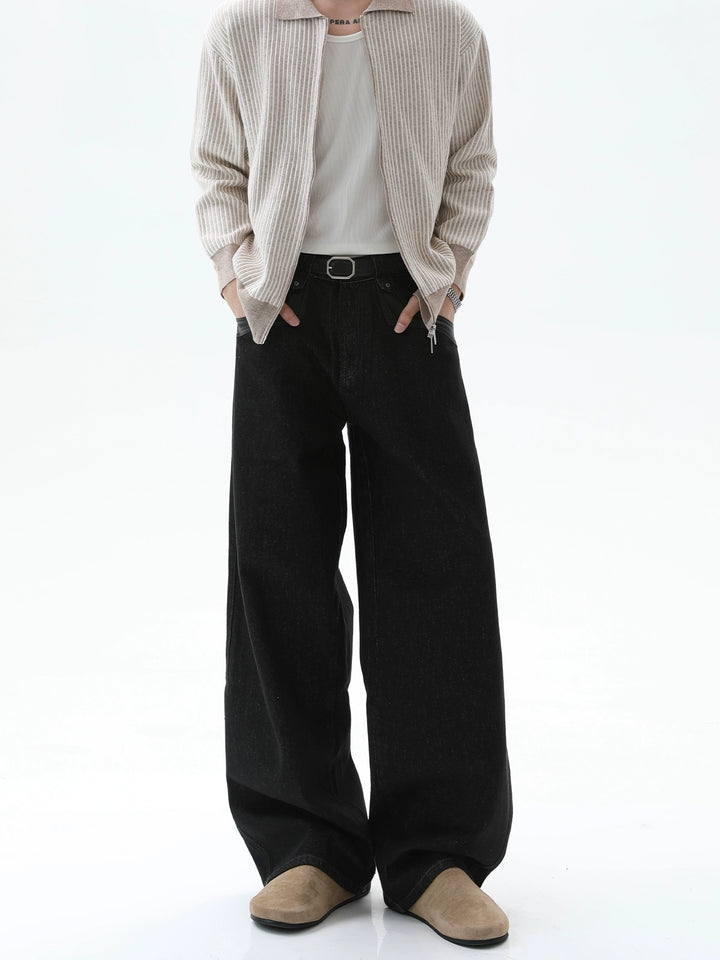 Weite Beinform Retro gewaschene lockere Jeanshosen 