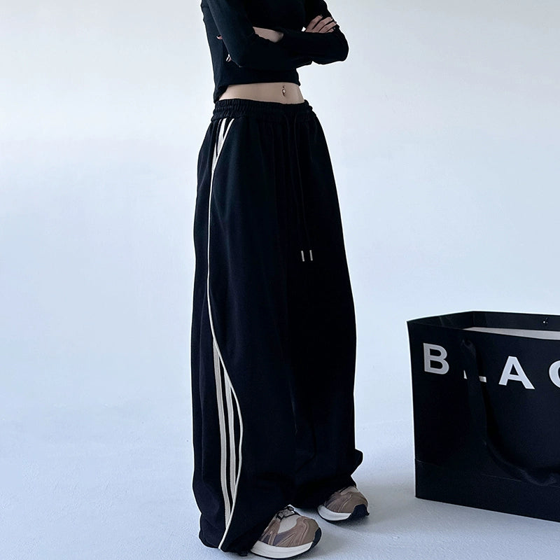 Drawstring Wide-Leg Casual Sweatpants
