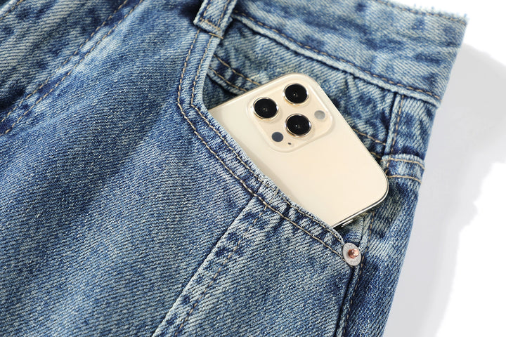 Hög midja slitsad denim midi kjol 