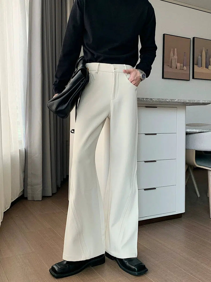 High-waist Straight-leg Flared Pants