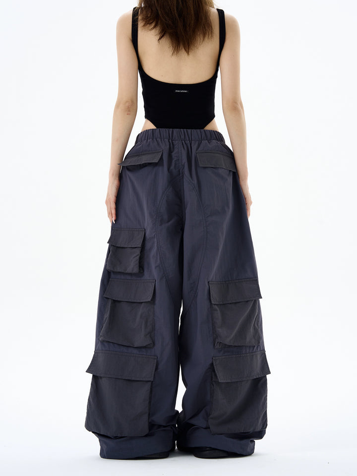 Pantalones paracaidistas de pierna ancha sueltos retro 