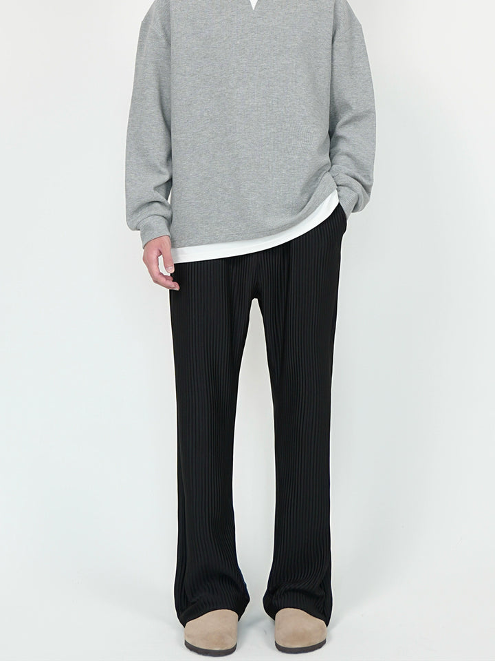 Black Slim-fit Pleated Trousers