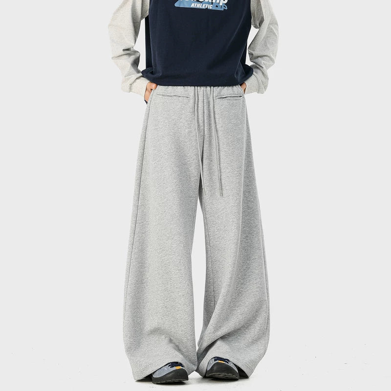 سروال رياضي واسع الساق بتصميم بسيط 