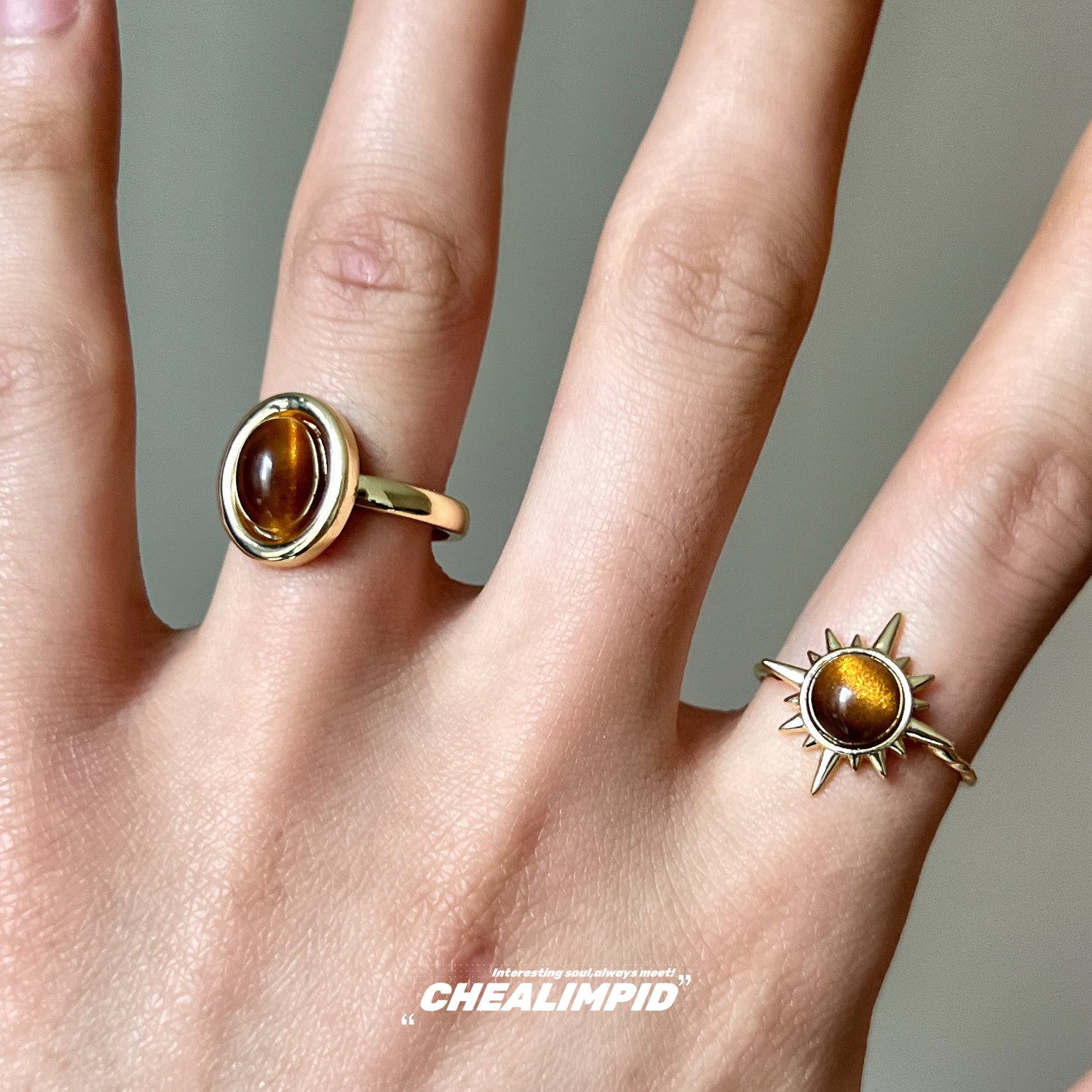Vintage Tiger Eye Stone Open Ring