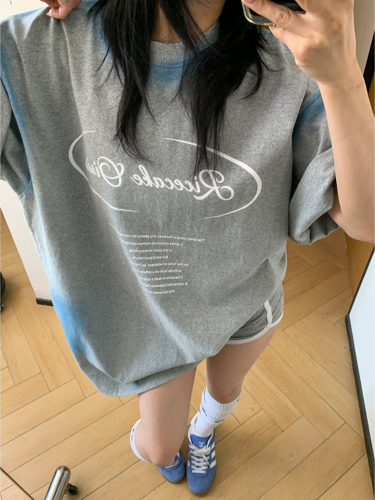 Oversized Relaxed Fit Letter Print T-shirt