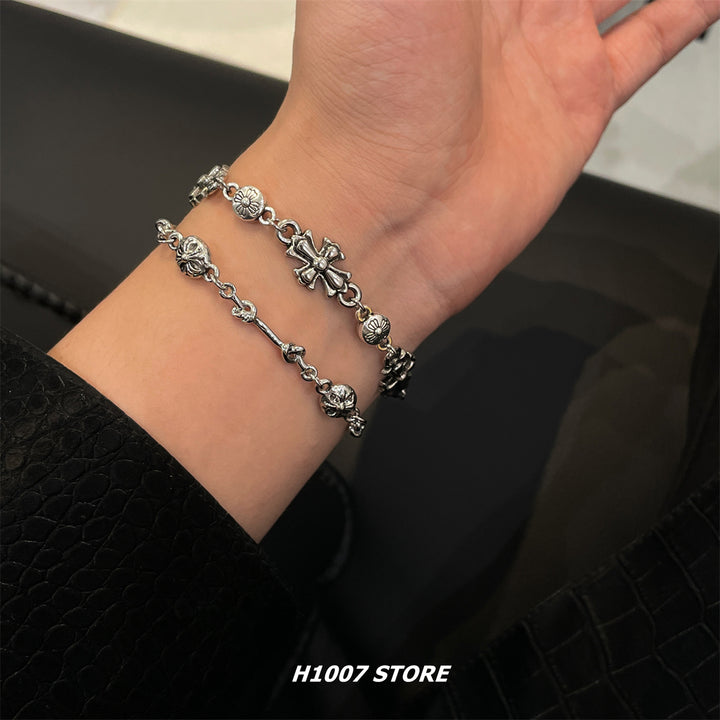 Cross Flower Hip-Hop Style Bracelet