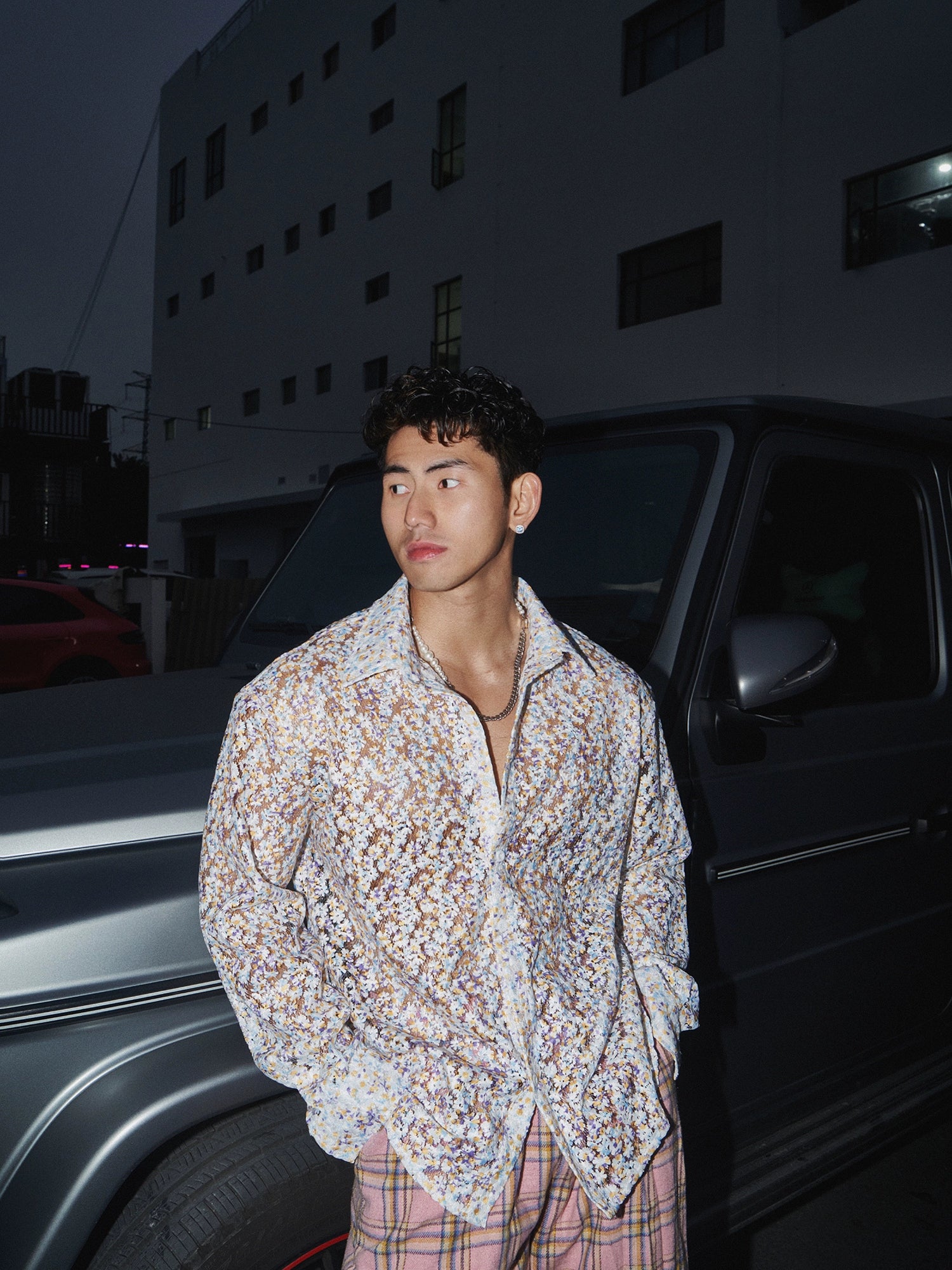 Floral Sheer Short Sleeve Button Shirt