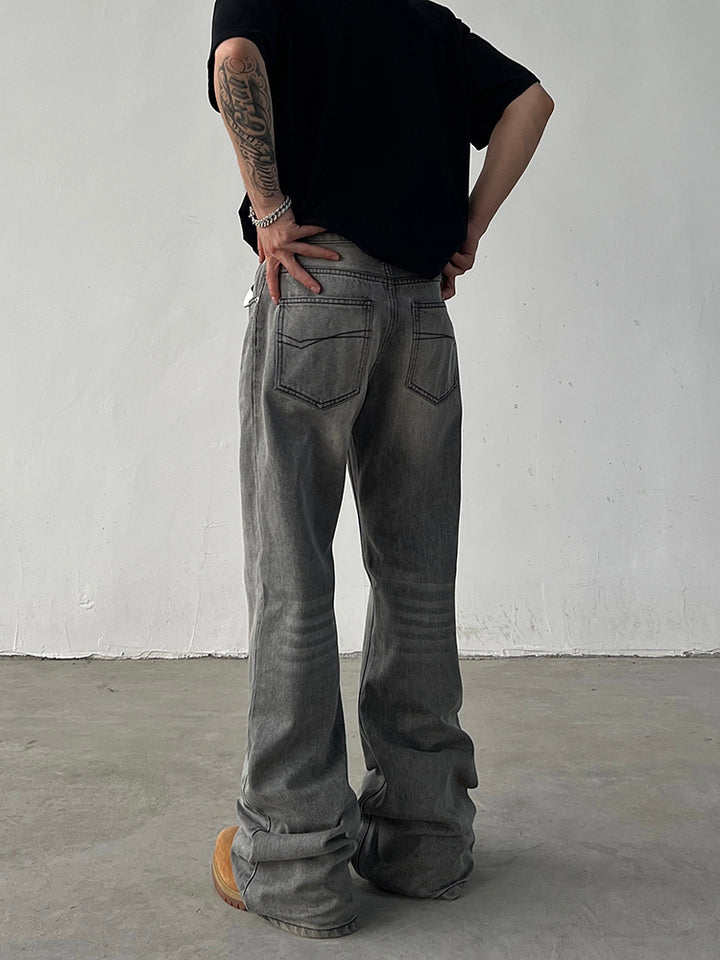 Gray Straight-leg Jeans