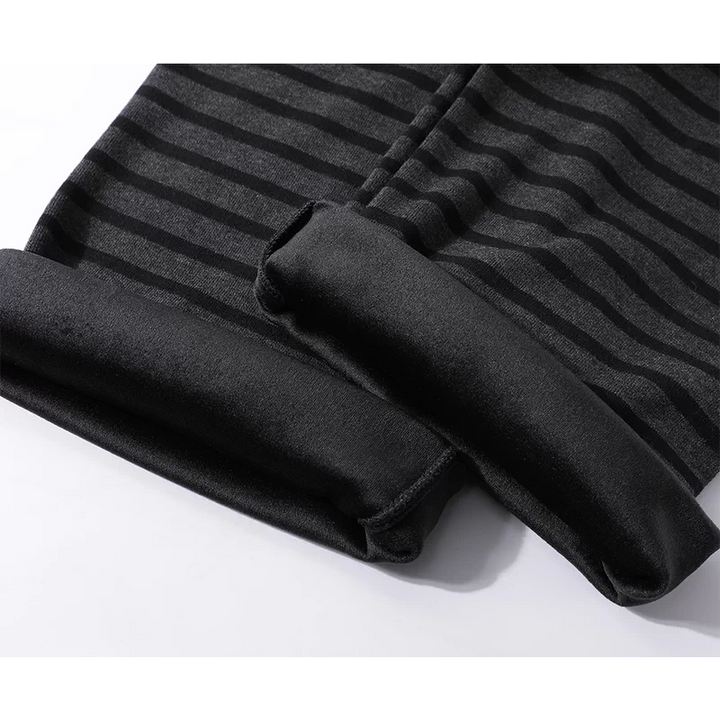 Pantalones de lounge forrados de felpa a rayas 