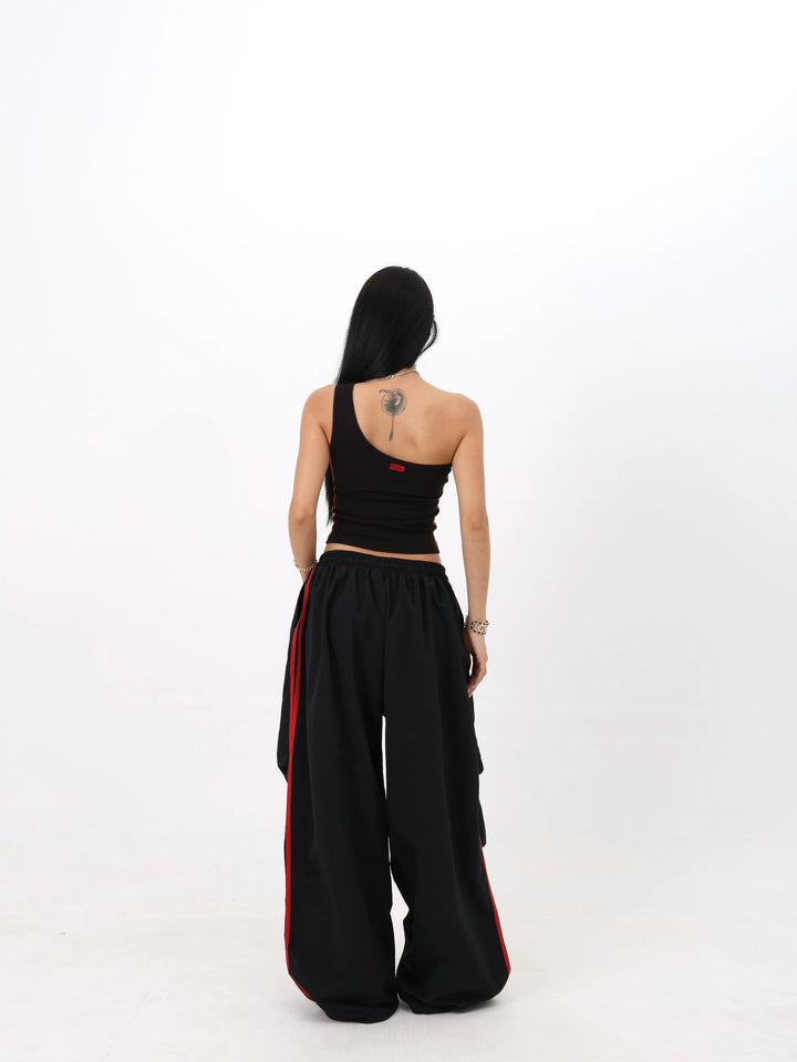 Pantaloni paracadutisti a gamba dritta e larghi, quick-dry 
