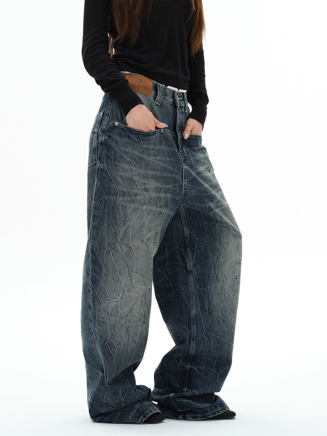 Pantalons larges à motif étoile rétro 