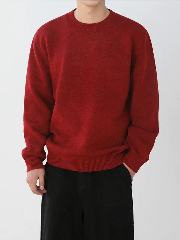 クルーネックニットプルオーバーセーター 
