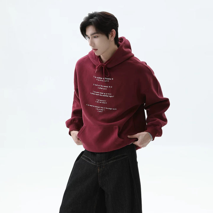 Minimalist Letter Print Loose Fit Hoodie