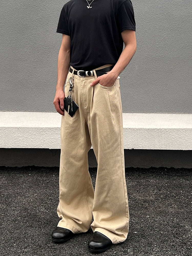 Loose Wide-Leg Straight Pants