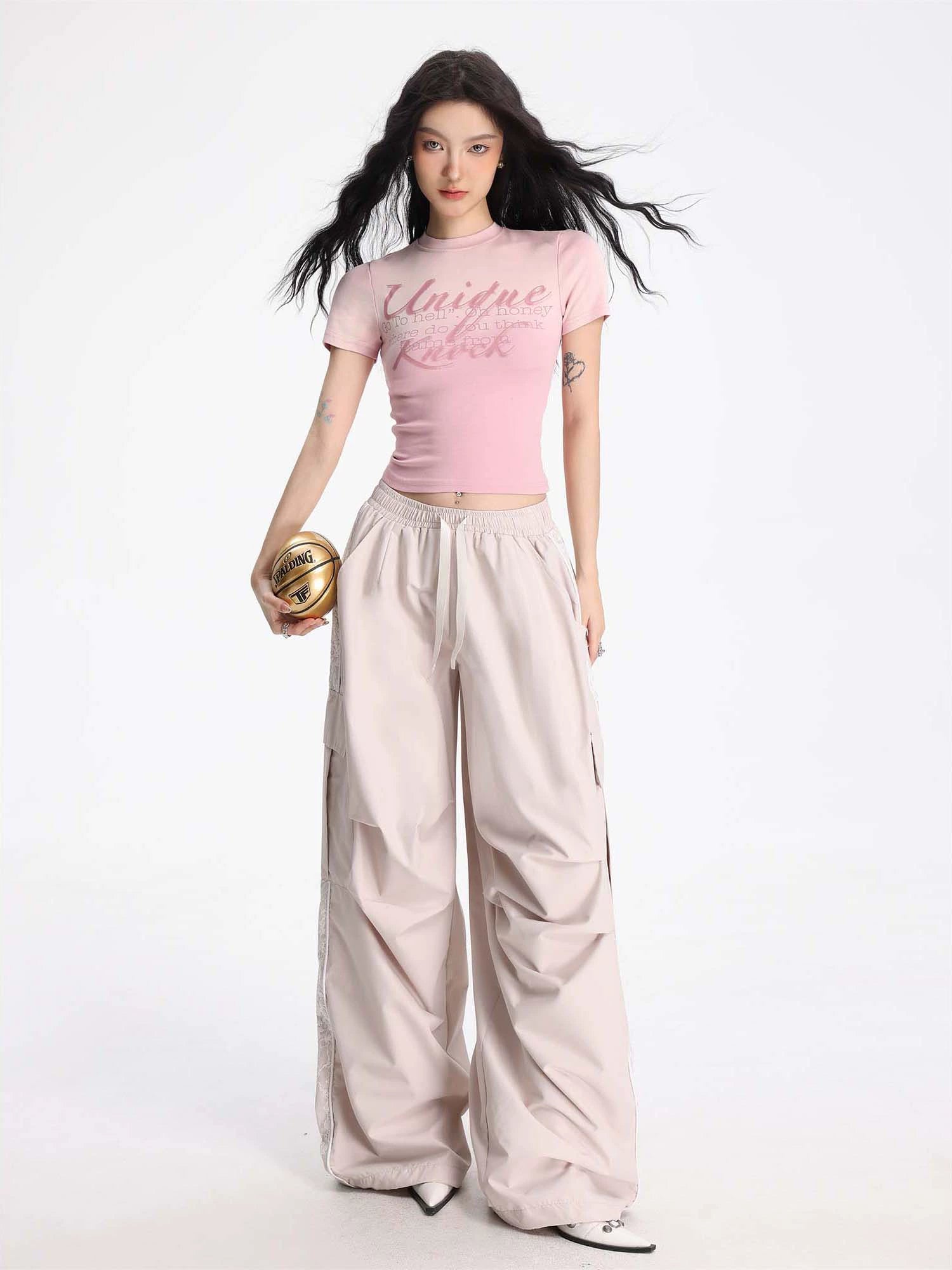 Slim Fit Short Sleeve Turtleneck Crop Top