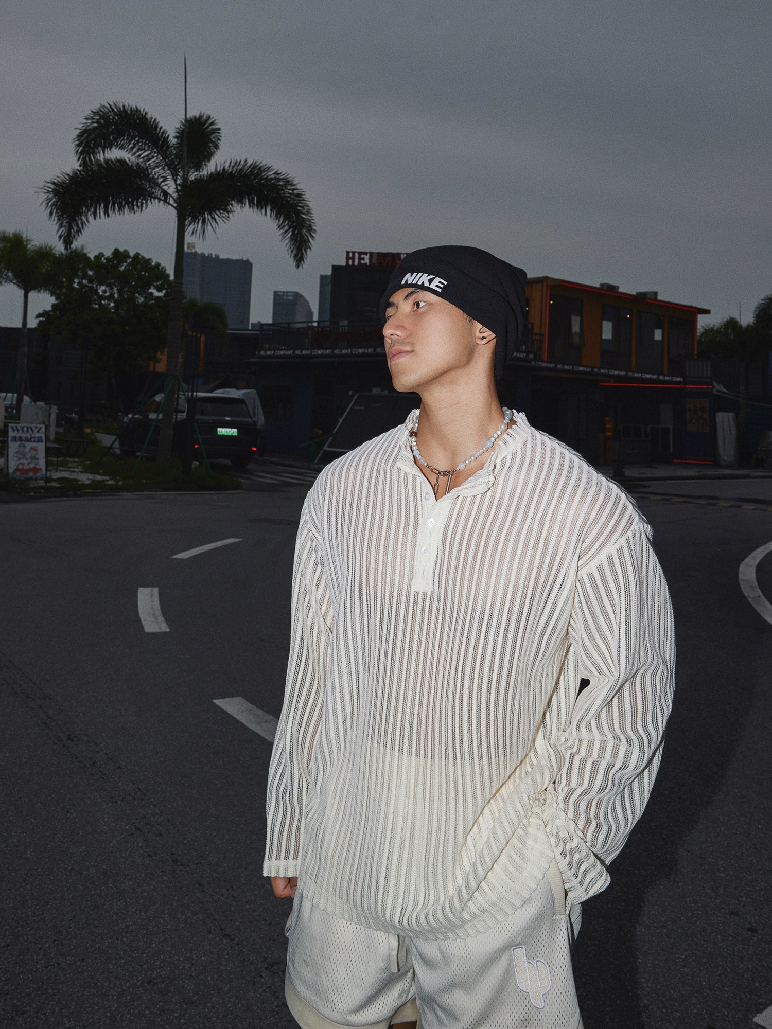 Retro Örgü Düğmeli Uzun Kollu Üst 