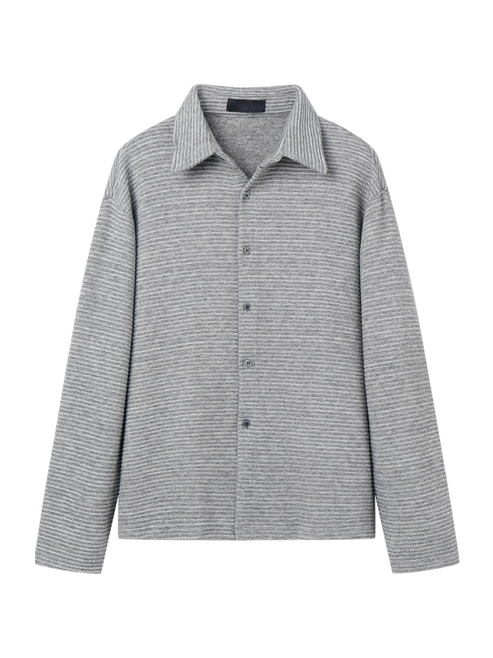 Chemise à boutons à manches longues décontractée rayée 