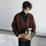 Contrast Color High Collar Knit Sweater