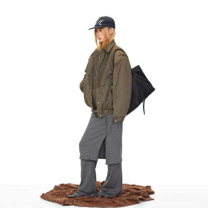 Faux Deconstructed Lapel Jacket