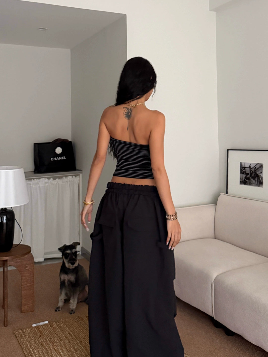 Top de tubo halter ajustado a rayas 