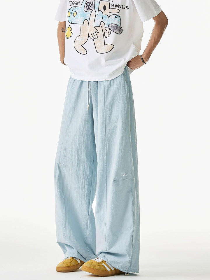 Pantalones casuales de pierna ancha sueltos de secado rápido 