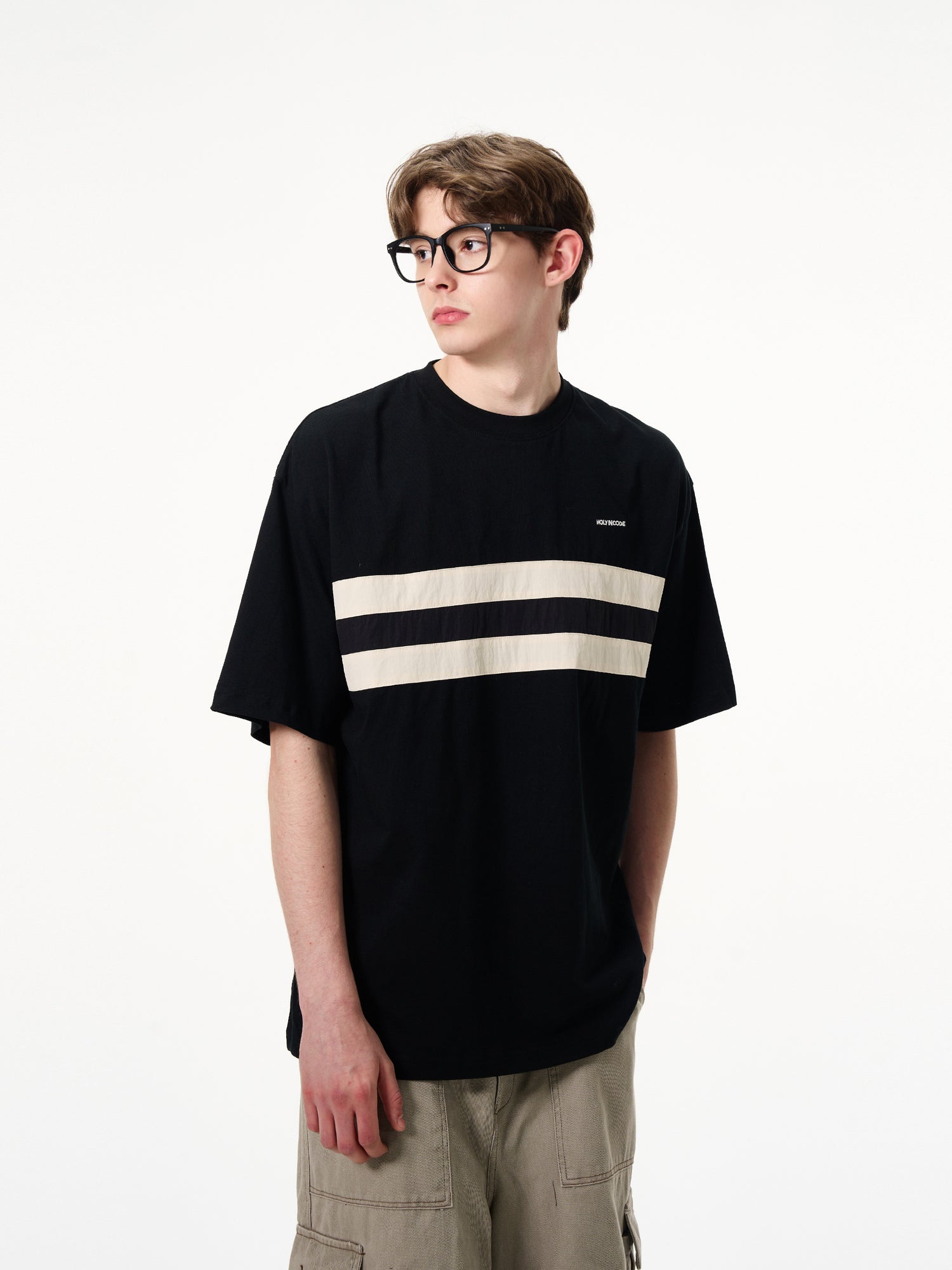 Retro Striped Oversized Short Sleeve Pullover