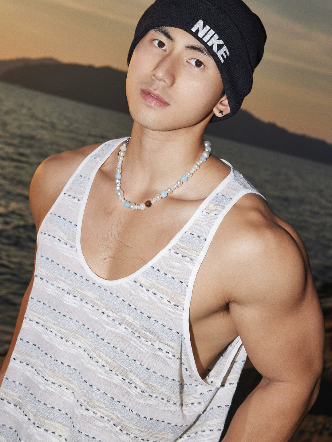 Striped Loose Fit Sports Vest