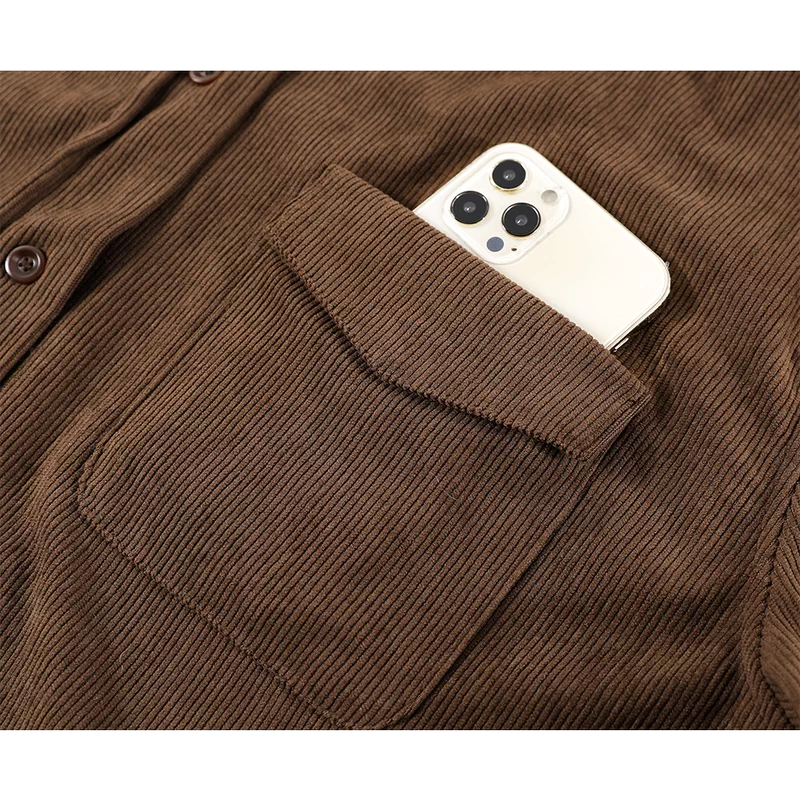 Corduroy Casual Button-Up Shirt