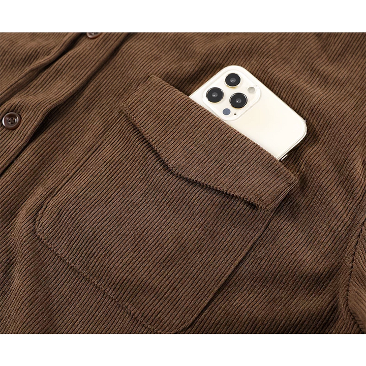 Corduroy Casual Button-Up Shirt