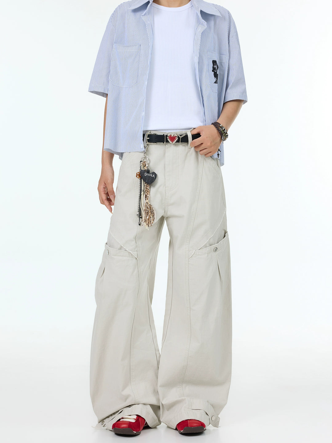 Multi-Pocket Straight Casual Pants
