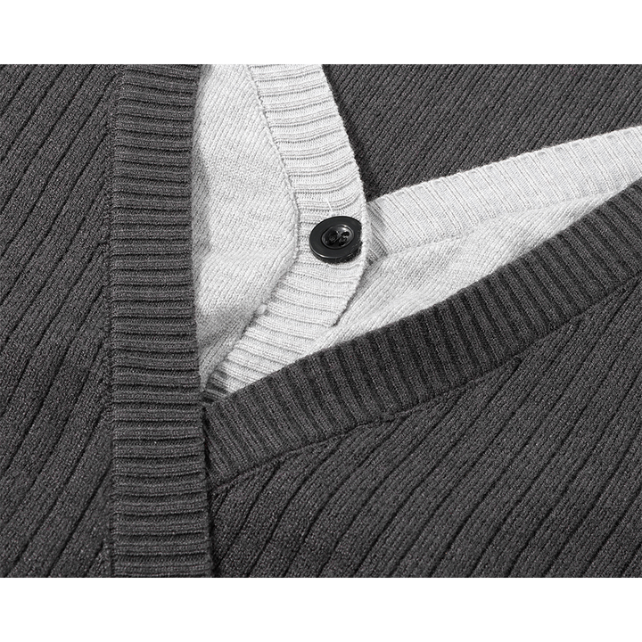 Double-Breasted Knit Sweater