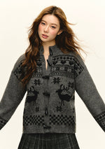 Half-Zip Stand Collar Sweater