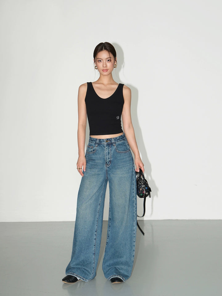 High Waist Wide Leg Loose Jeans