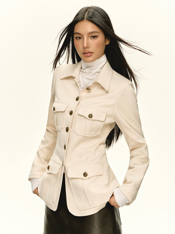 Long Sleeve Button Front Jacket