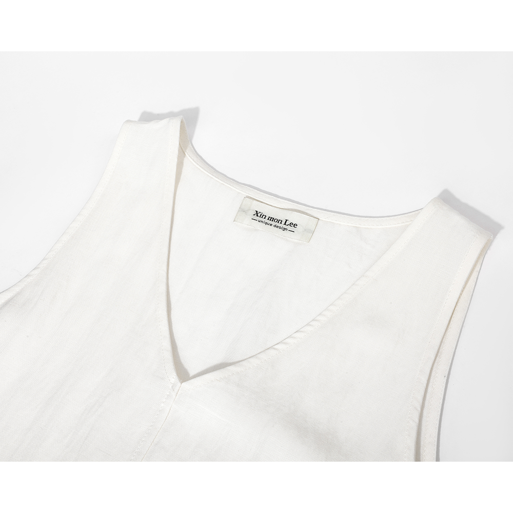 Top de Camisola com Decote em V Desfiado e Splicing 
