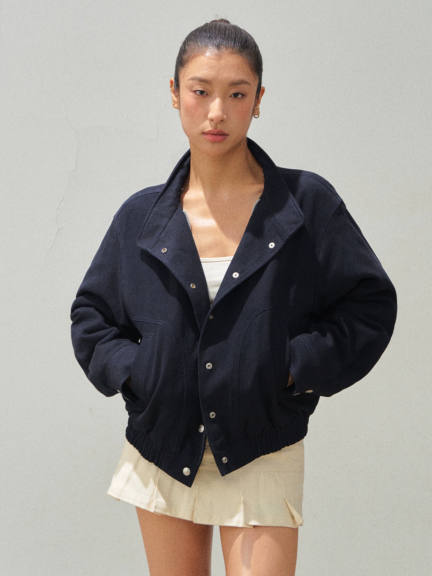 Veste bomber à capuche en coton 