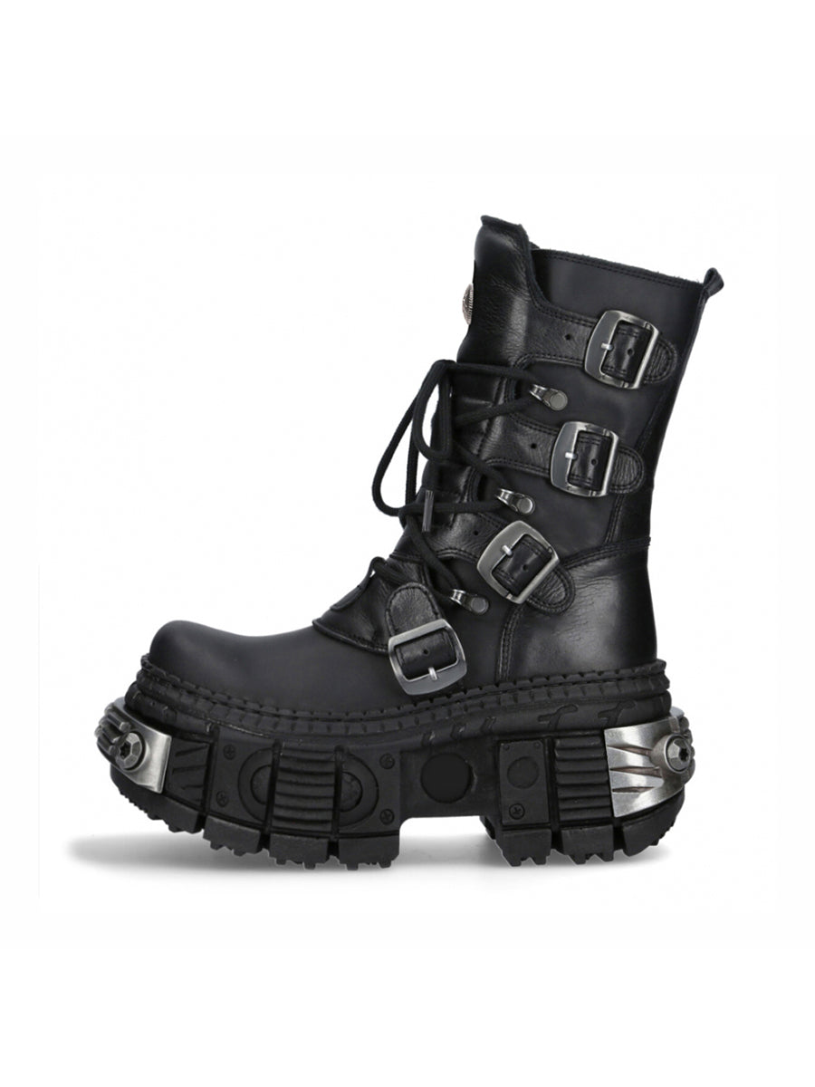 Bottes de moto à cheville à plateforme chunky 