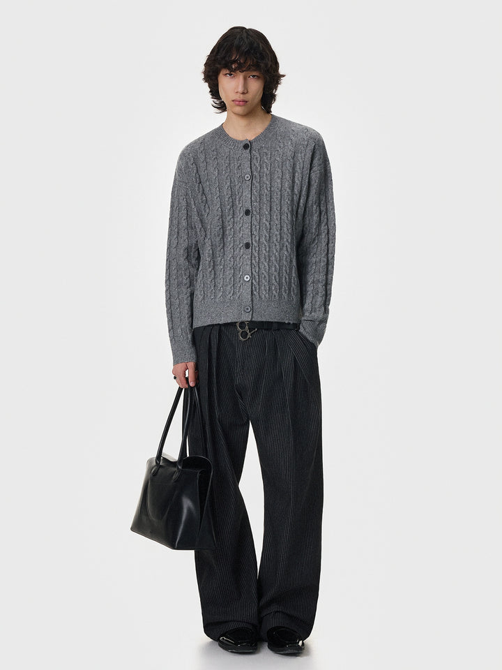 Cable Knit Cropped Cardigan