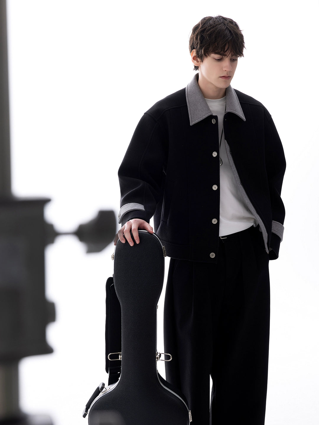 Wool Blend Collared Jacket