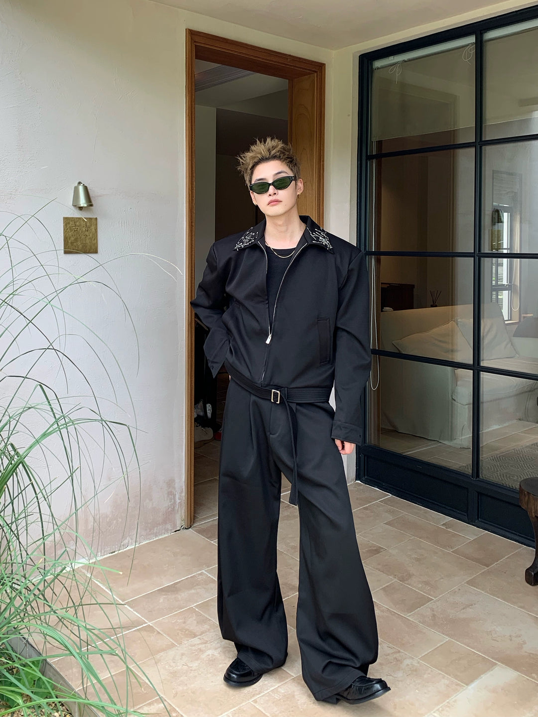 Loose Straight Floor-Length Pants
