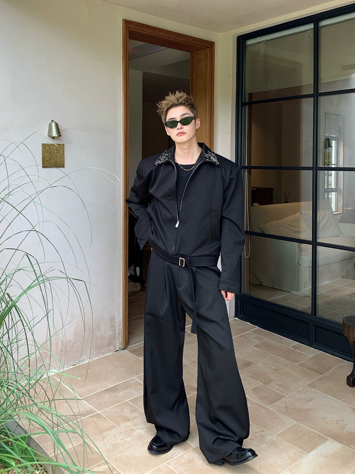 Loose Straight Floor-Length Pants
