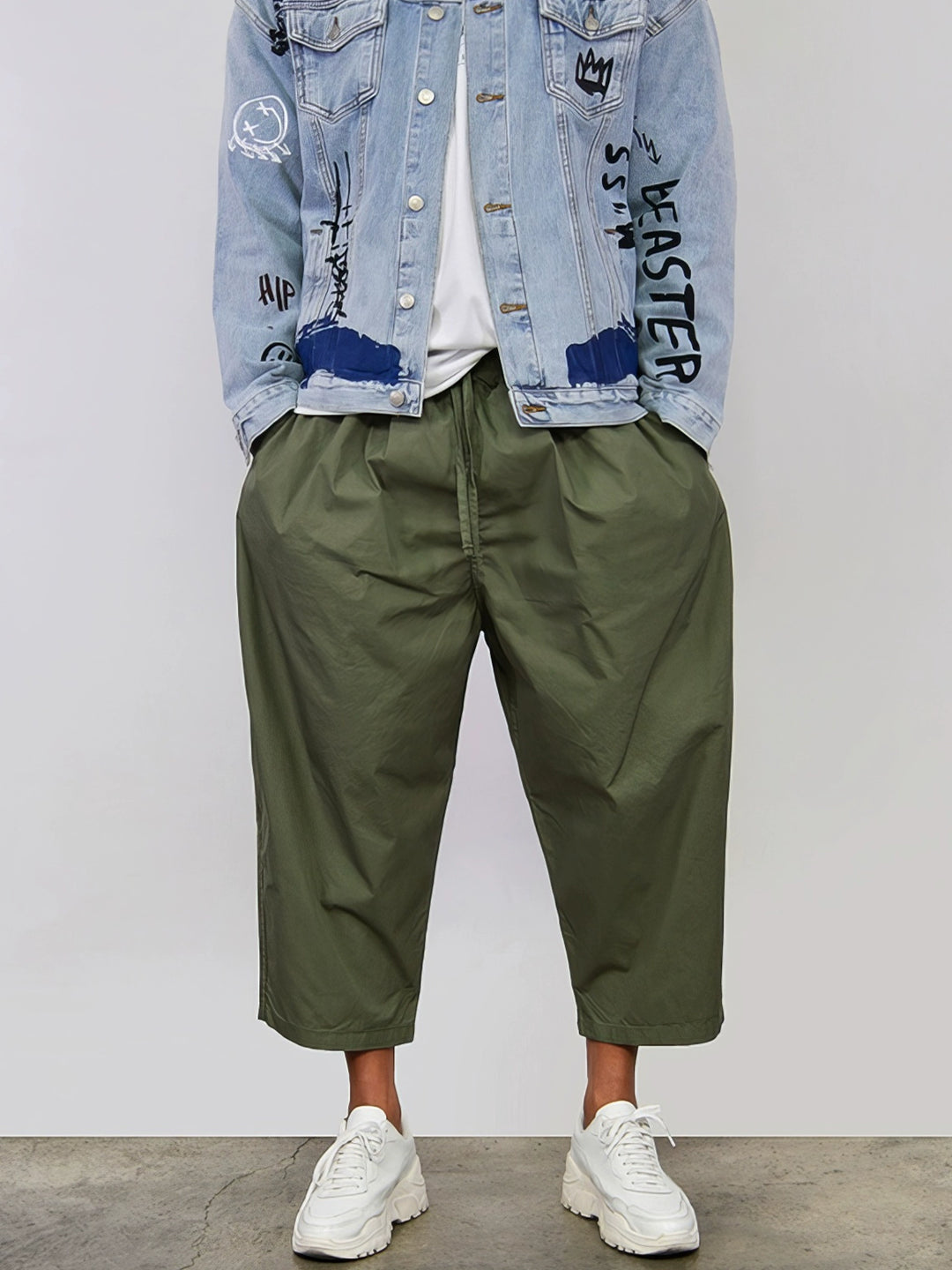 Nine-Point Loose Fit Casual Pants
