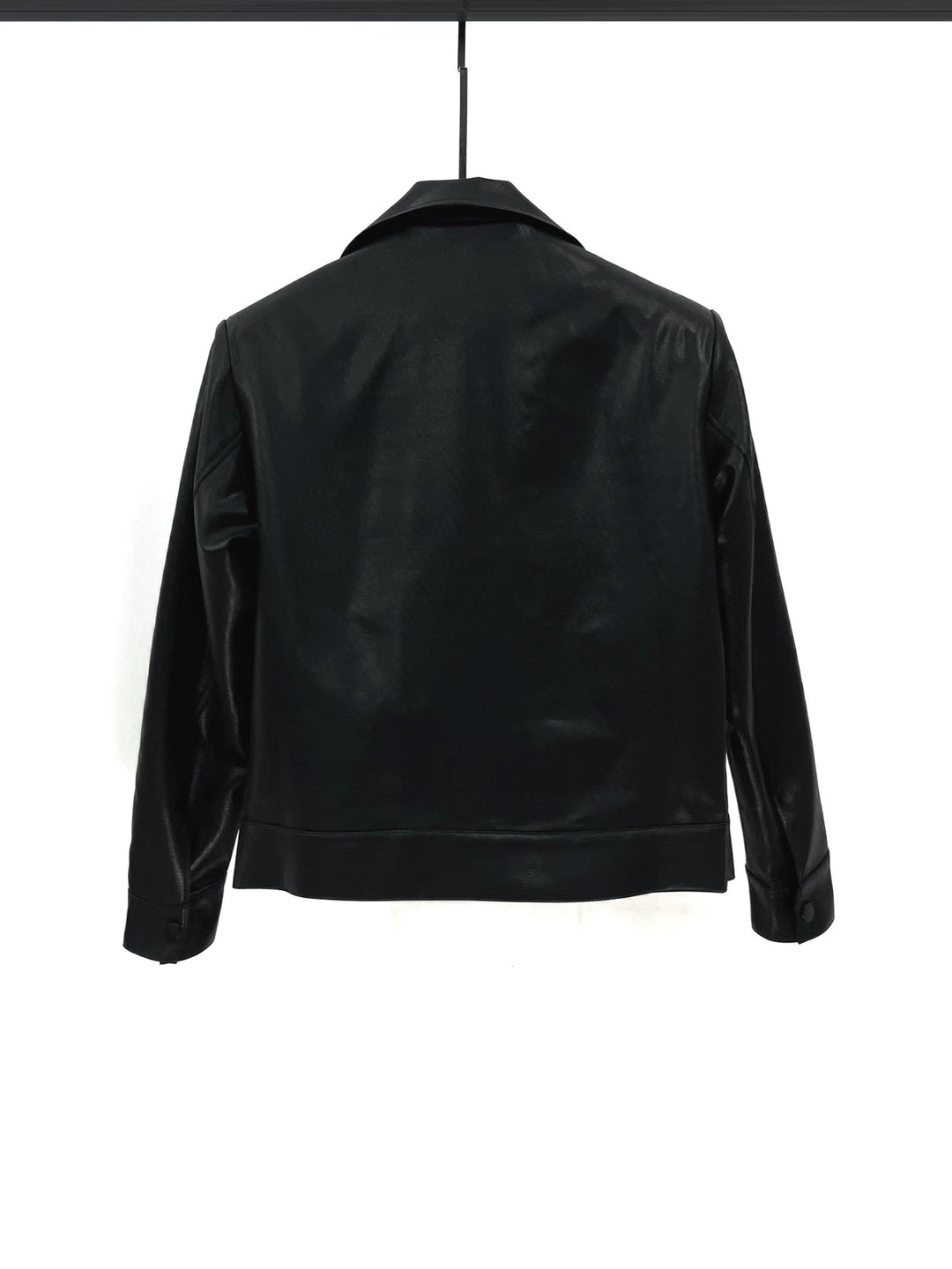Beaded Liquid Shiny Lapel Short Jacket