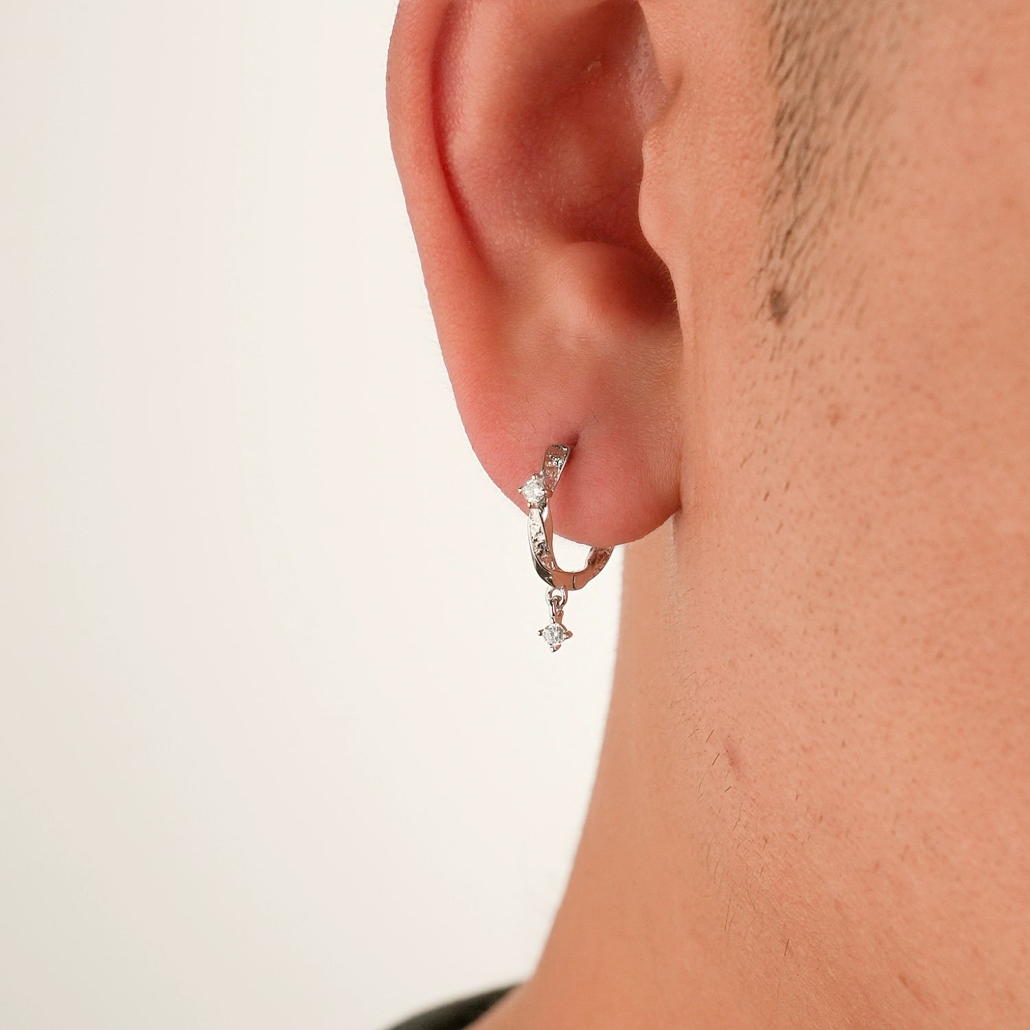 Sterling Gümüş Düzensiz Doku Halka Küpeler 