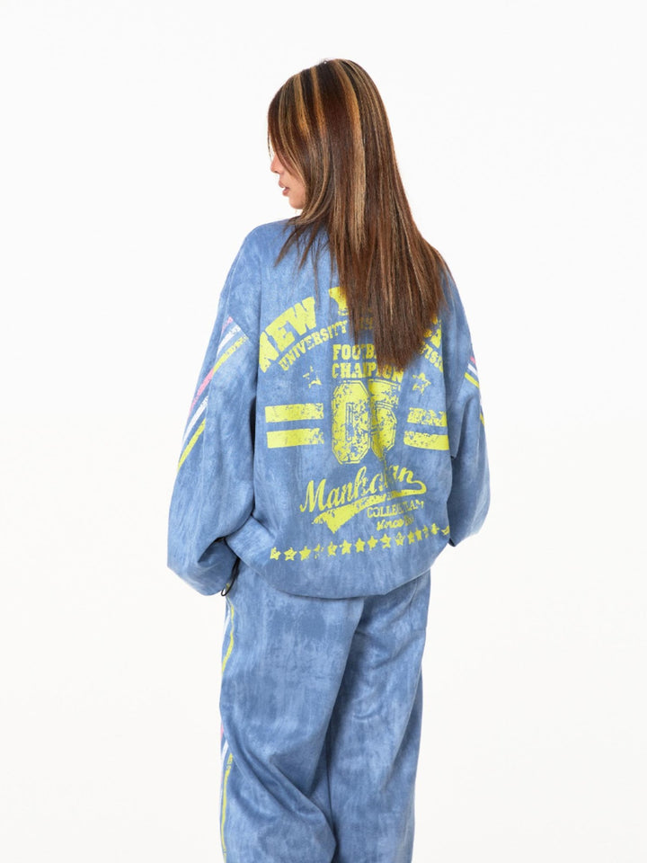 Retro Suede Hip-Hop Jacket Set