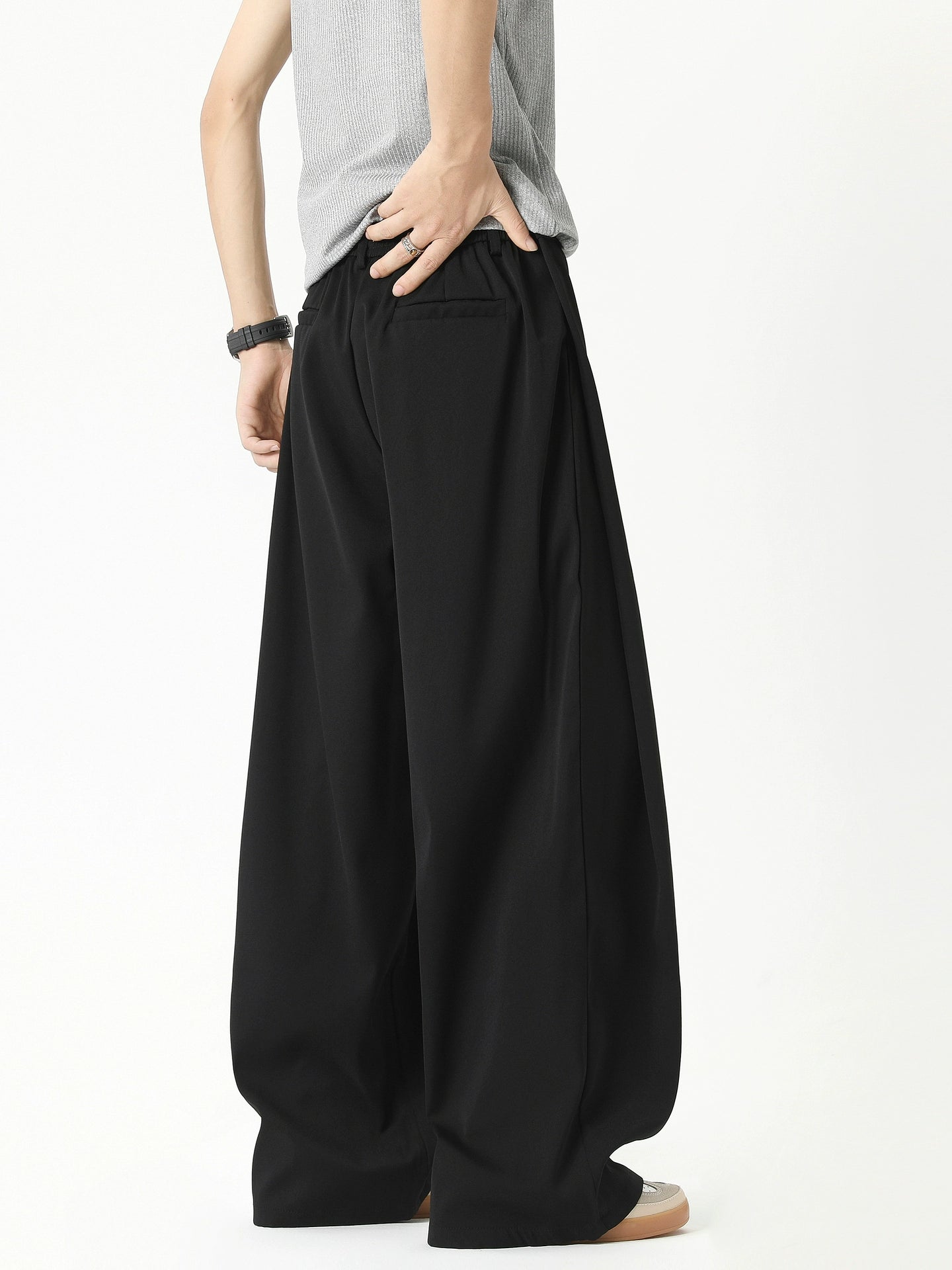 Wide Leg Straight Fit Suit Pants