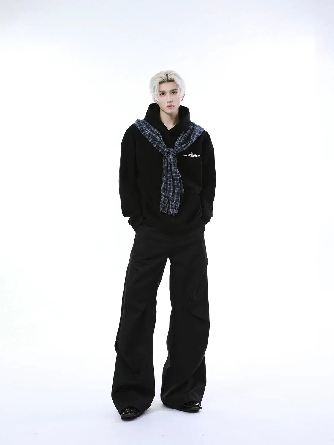 Plaid Shawl Hooded Sweatshirt