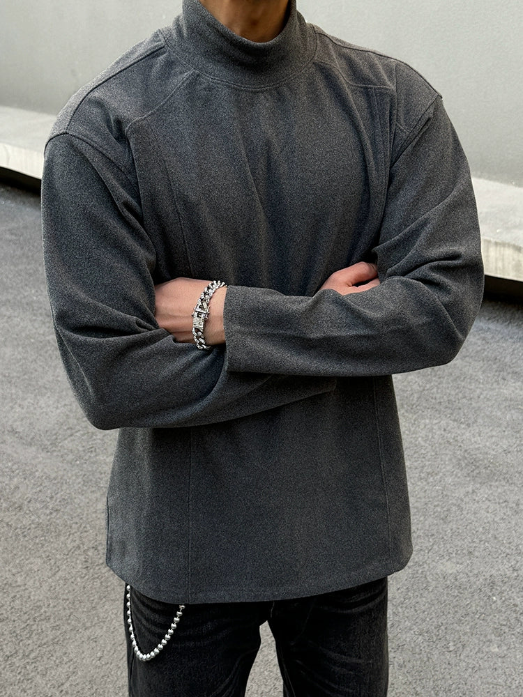 Maglione a collo alto caldo con maniche lunghe 